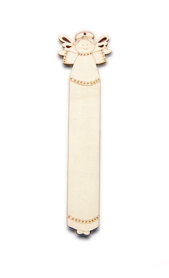 BOOK MARKER ANGEL 20.6X5.6X0.2CM POPLAR