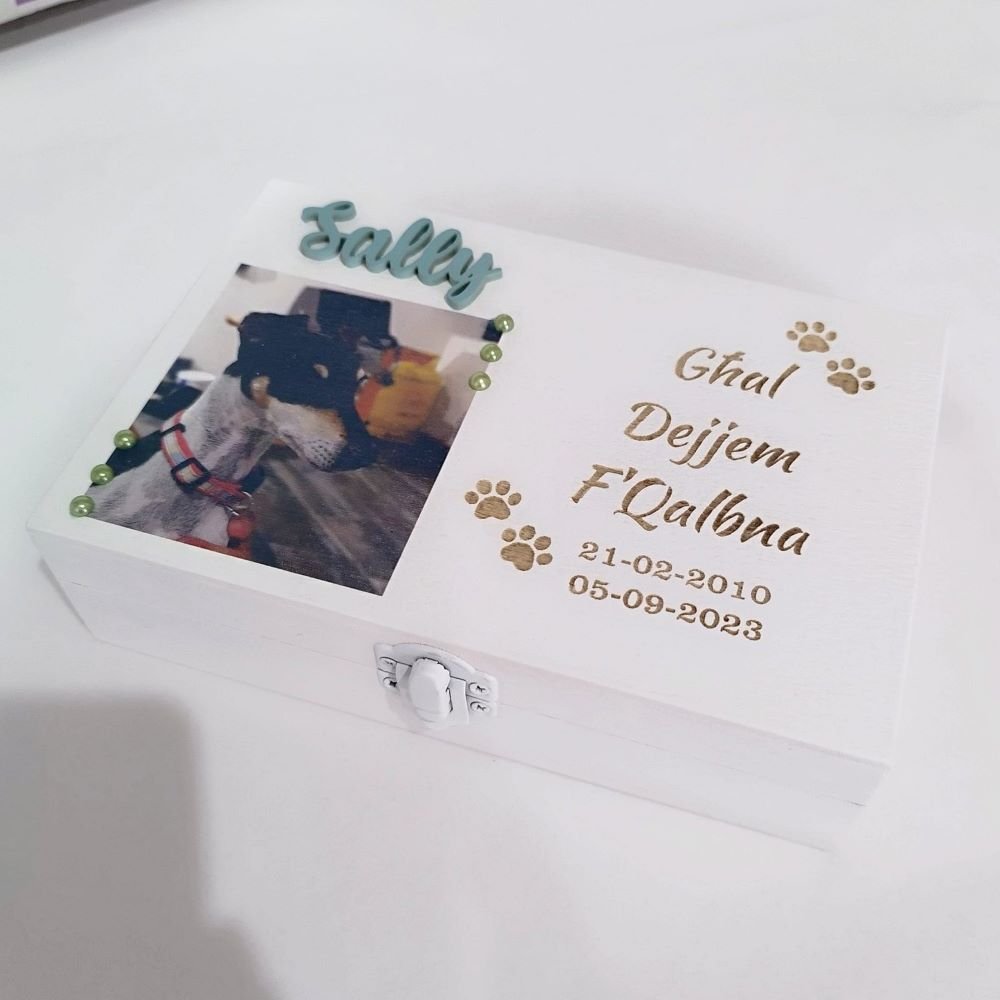 Rectangular Box 18x12x5cm - Cremation Box - White Background with printed photo (Copy)