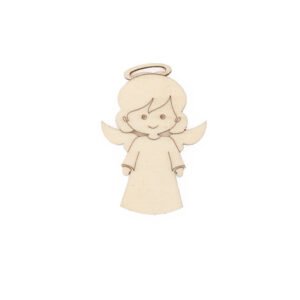 SET 12 ANGELS 3.5X5X0.3CM POPLAR WOOD