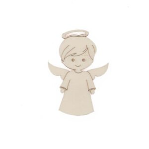 SET 12 ANGELS 3.5X5X0.3CM POPLAR WOOD