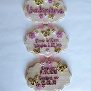 Baby Wall Plaque Large - Butterflies Themed