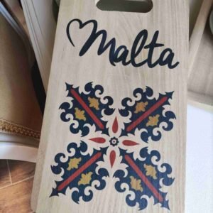 Love Malta Wooden Cutting Board - Maltese Tiles