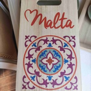 Love Malta Wooden Cutting Board - Maltese Tiles