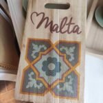 Love Malta Wooden Cutting Board - Maltese Tiles