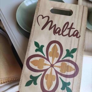 Love Malta Wooden Cutting Board - Maltese Tiles