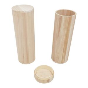 Wooden wine box tubular shape 1 PC 36,5 cm x 12 cm