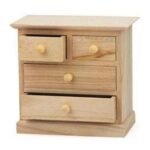 Wooden Cabinet with 2 large and 2 small drawers
