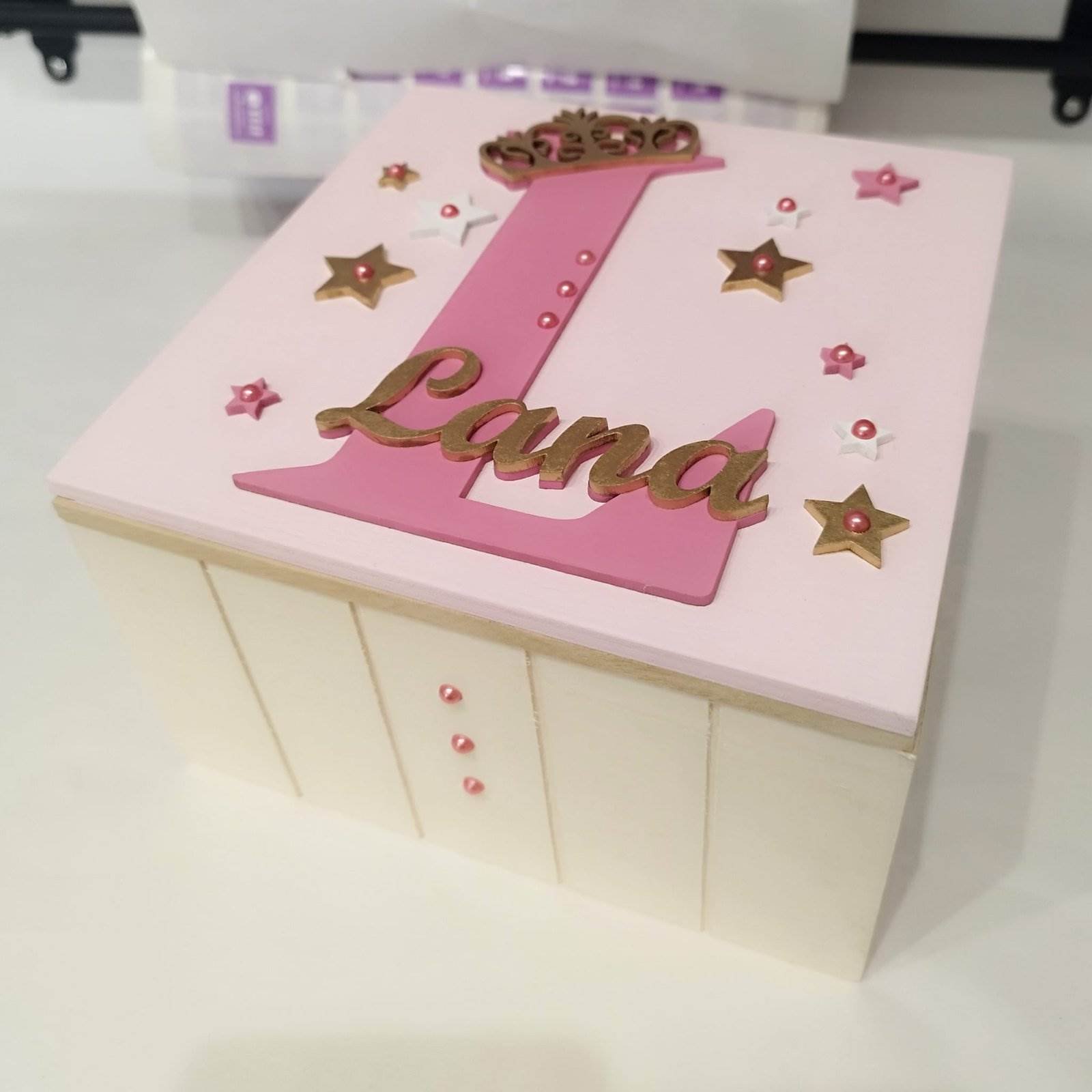 Keepsake Wooden Box - 18x18x11cm - Initial Letter