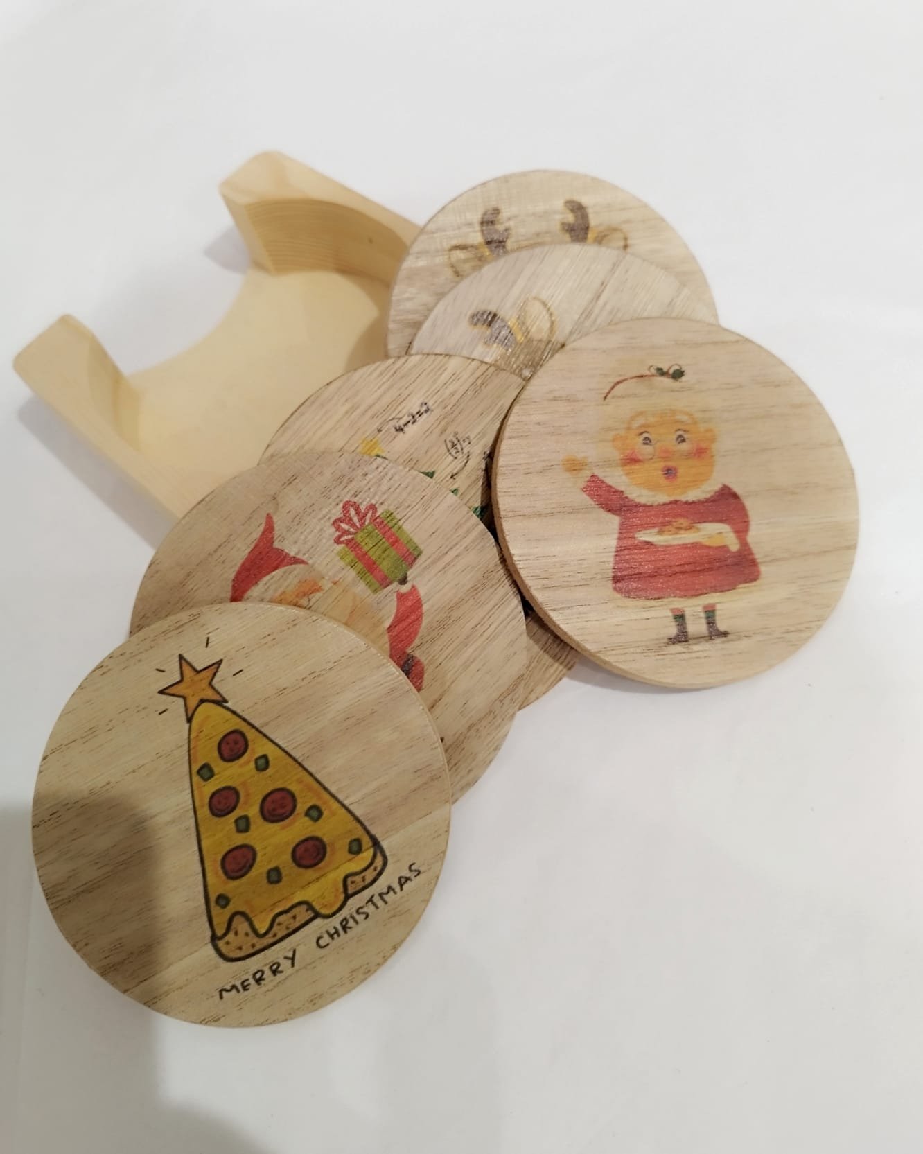 Christmas Printed Wooden Coasters