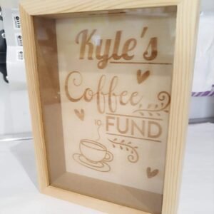 Standing Money Box Frame - Coffee Fund - 15x20x4cm