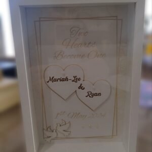 Box Frame with Glass - Two hearts become one