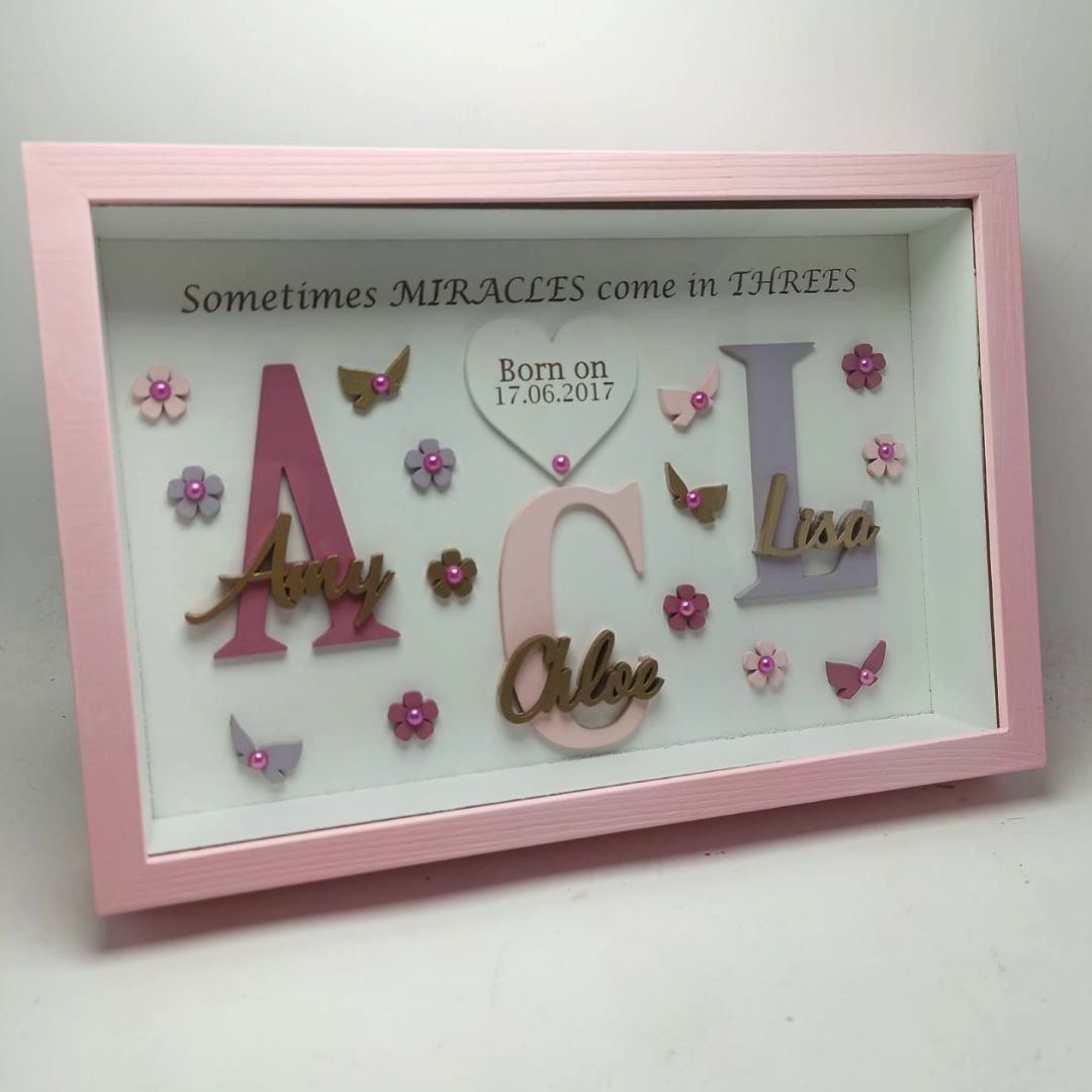 Box Frame with Glass - 3 Names - Scic Crafts Studio