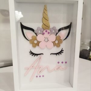 Baby Box Frame with Glass -  Unicorn  Theme