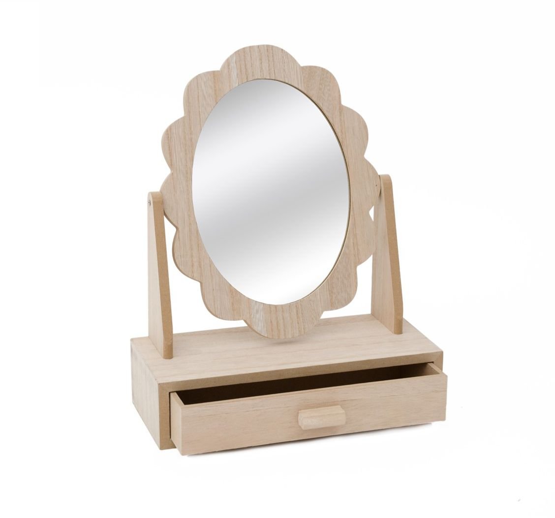 MIRROR W/DRAWER 27.5X11.5X34.5CM
