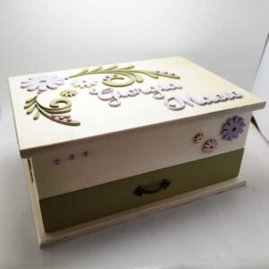 Wood Jewel Box with Mirror and Drawer - 26.5x18.5x12cm (Copy)