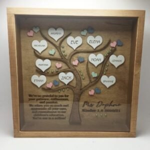 Family Tree / Class Tree - Frame with Glass - 25x25x4cm