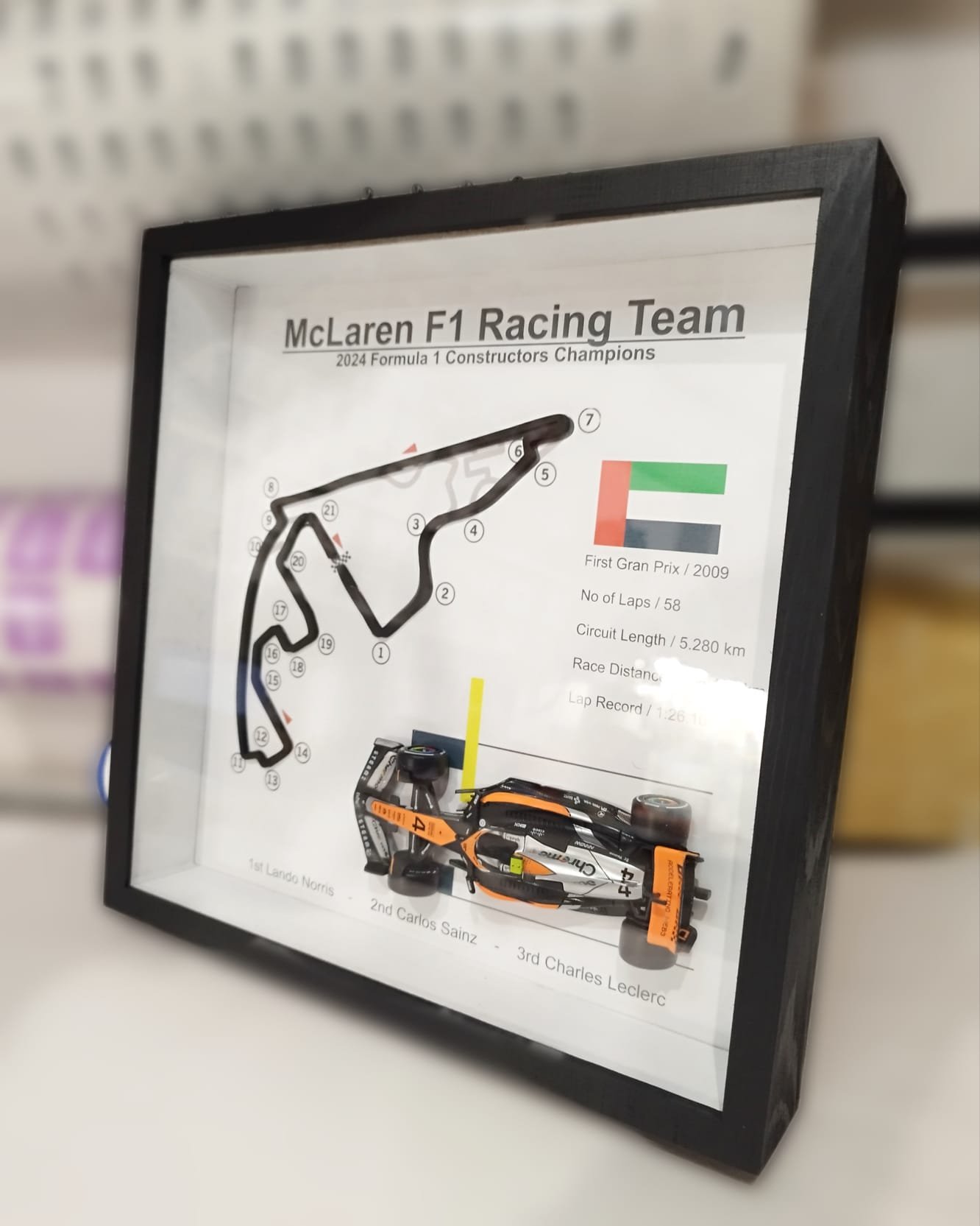 F1 Circuit & Race Details in Wooden frame - Image 2