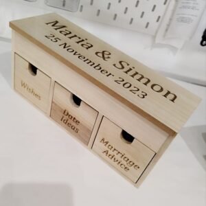 Wooden Box with Drawers Personalised