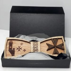 Wooden Bow Tie - Malta Theme