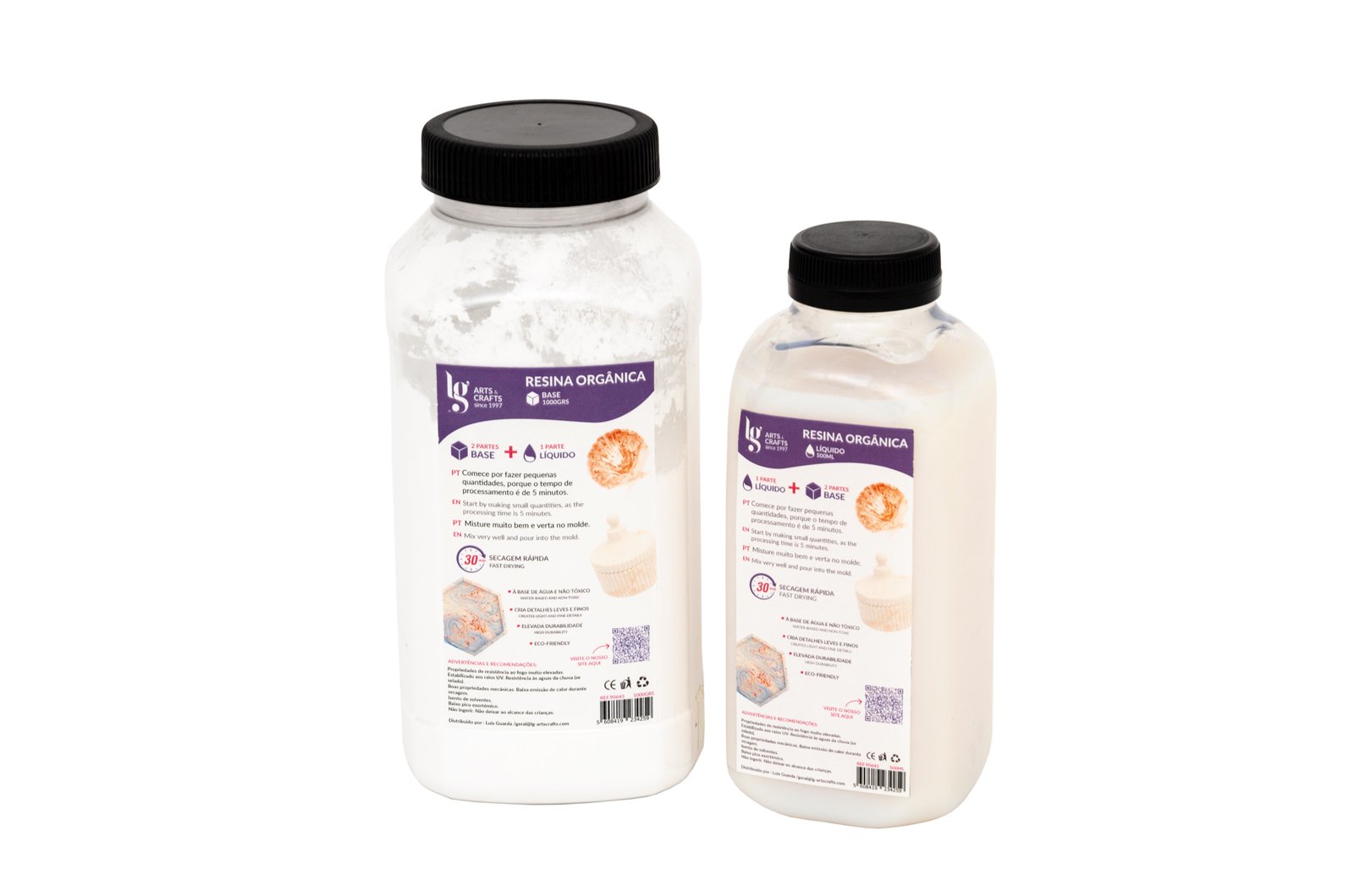 Waterbased Organic Resin - 2 Components 500ml+1000grs
