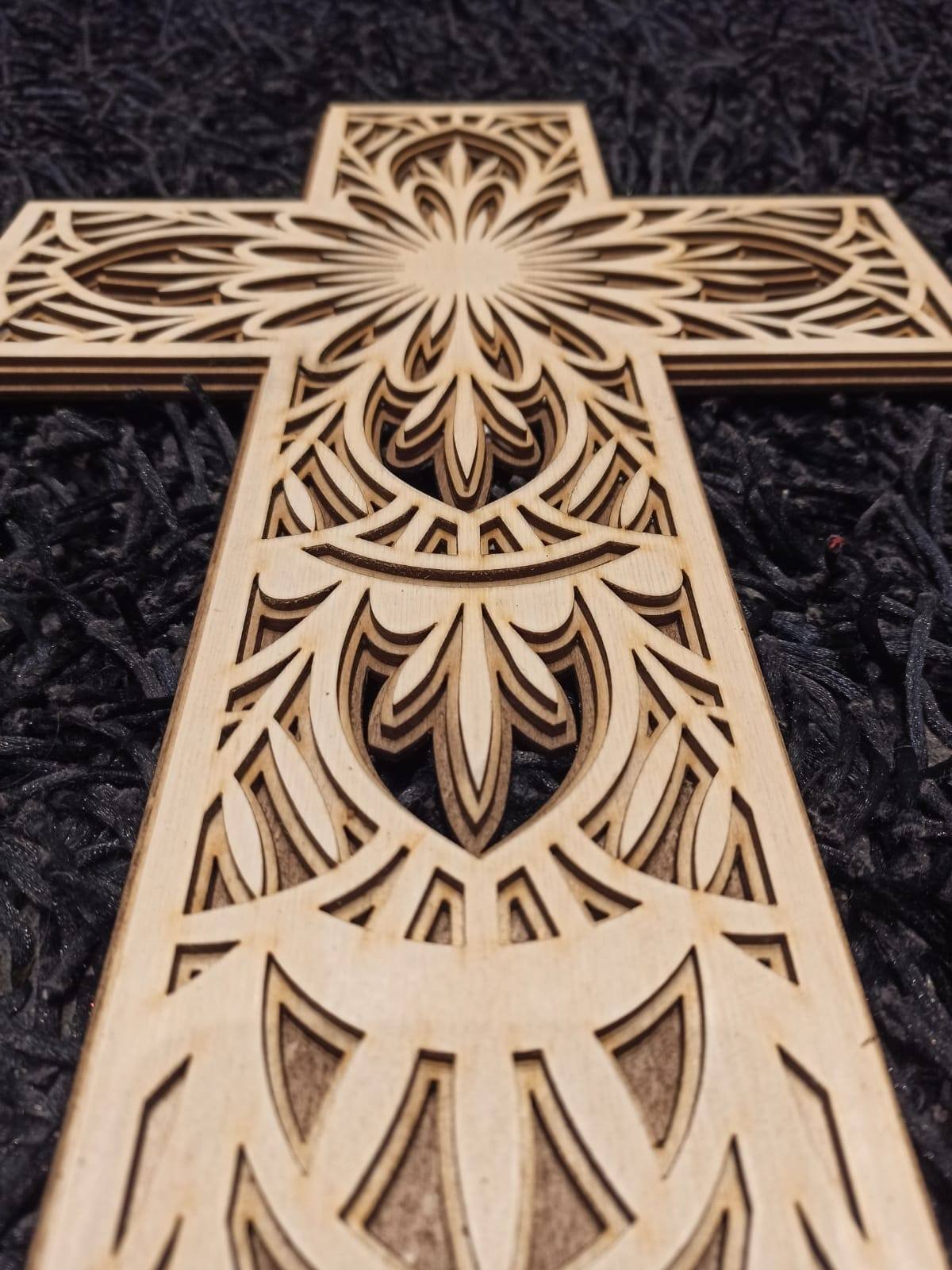 Large Wooden Cross with LED lights - Image 5