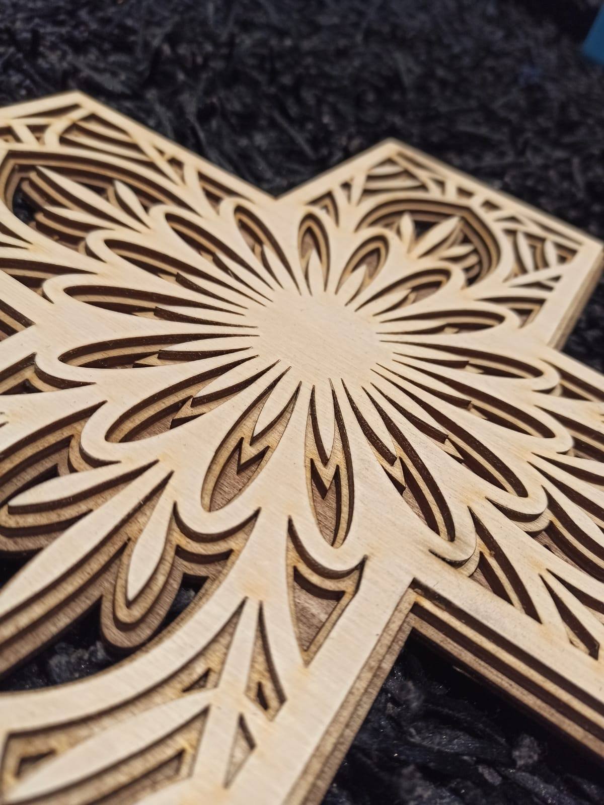 Large Wooden Cross with LED lights - Image 3