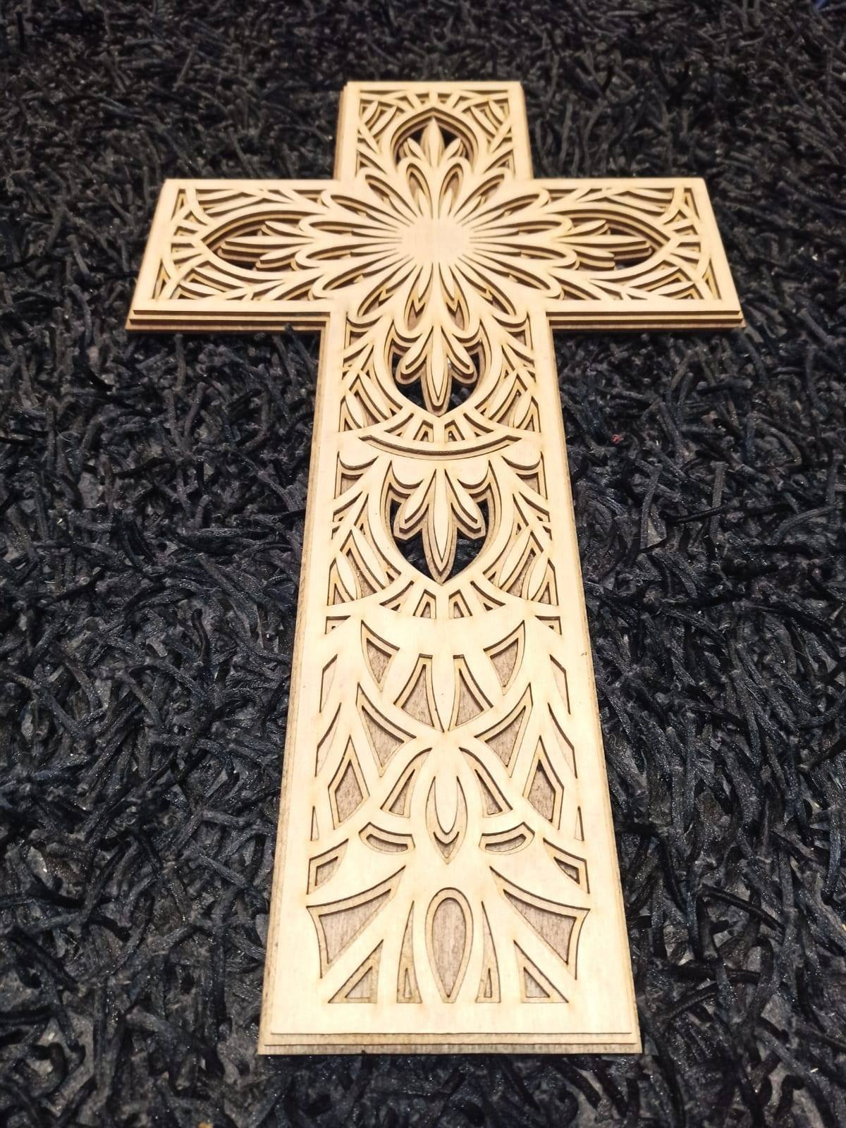 Large Wooden Cross with LED lights - Image 4