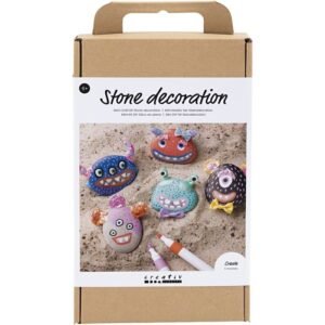 Craft Kit Stone Decoration, Monster, assorted col