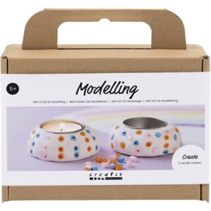 Mini Craft Kit Modelling, Candle holders, white,