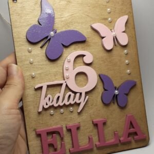 Wooden Card - Butterflies Theme