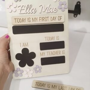 A4 Wooden Plaque - My First Day...