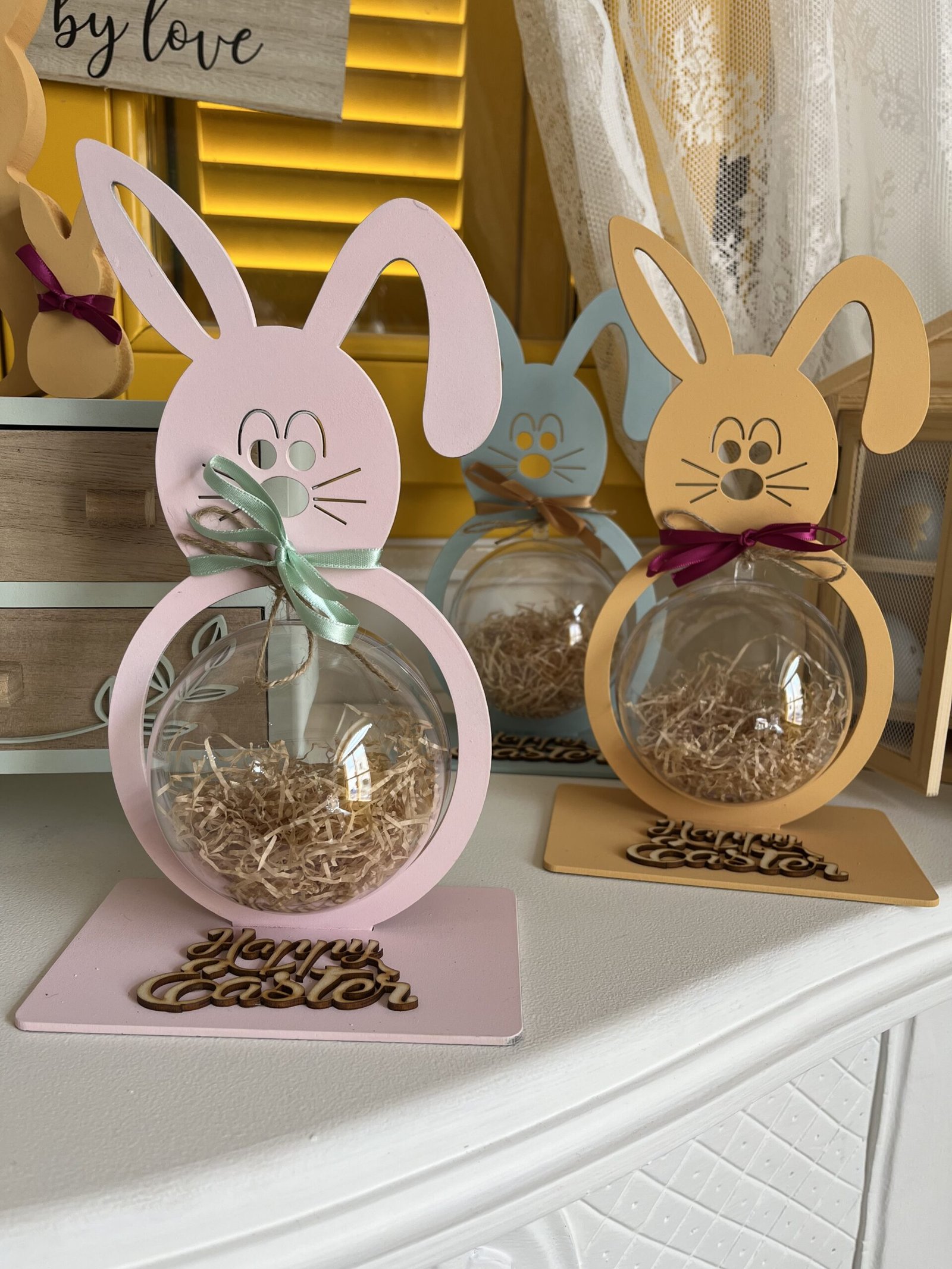 Standing Rabbit with Bauble 'Happy Easter' (Chocolates not Included) - Image 2