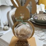 Standing Rabbit with Bauble 'Happy Easter' (Chocolates not Included)