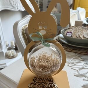 Standing Rabbit with Bauble 'Happy Easter' (Chocolates not Included)