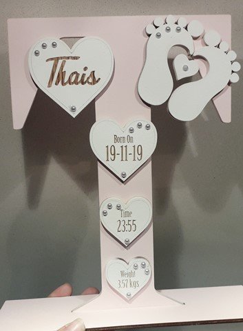 Standing Initial - Footprints & Hearts (Girl) - Image 3