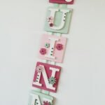 Personalised Wooden Square - 10x10 Letter Name - Flowers Theme