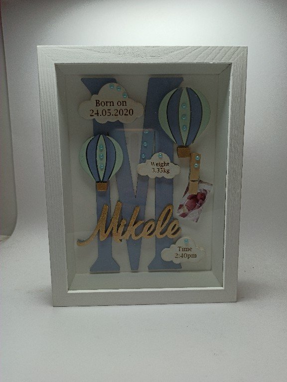 Baby Box Frame with Glass - Hot Air Ballon Theme - Image 11