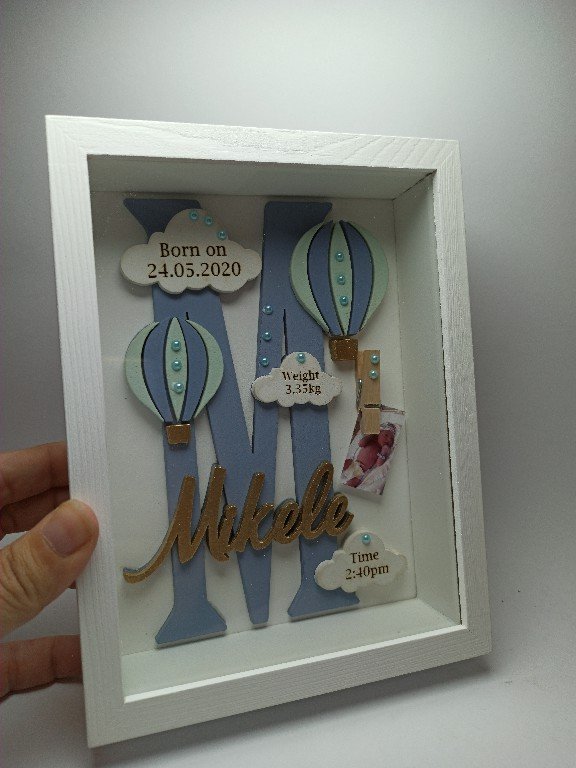 Baby Box Frame with Glass - Hot Air Ballon Theme - Image 12