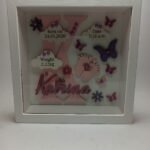 Baby Box Square Frame with Glass - Butterflies Theme