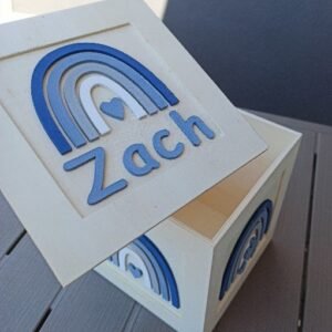 Large Box with Lid - Blue Rainbow Theme