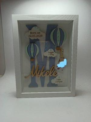 Baby Box Frame with Glass - Hot Air Ballon Theme - Image 8