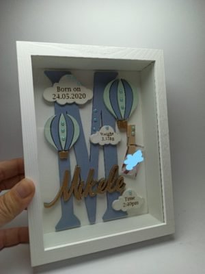 Baby Box Frame with Glass - Hot Air Ballon Theme - Image 7
