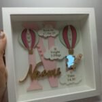 Baby Box Square Frame with Glass - Hot Air Ballon Theme