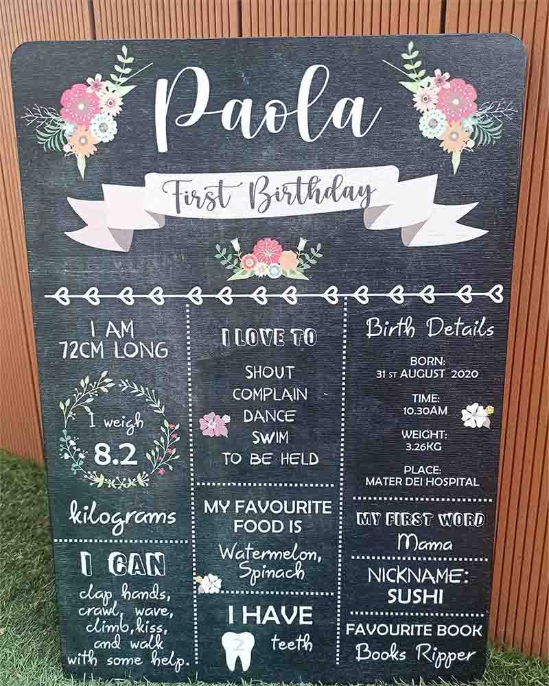 Wooden Milestone Board - A3 Size