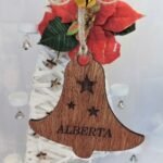 Christmas Hanging Bauble - Bell - Wood with wax finish