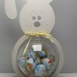 Standing Rabbit with Bauble and Personalised Text (Chocolates not Included)