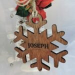Christmas Hanging Snowflake - Wood with wax finish