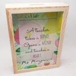 Standing Money Box Frame - Teacher - Print on Glass - 15x20x4cm