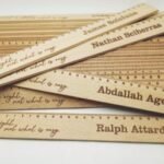 Wooden Ruler with Engraving - 31x3.3x0.5cm