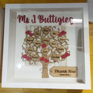 Personalised Family Tree with Message in a Wooden Square Frame with Glass - 33x33x5.5 - Image 7